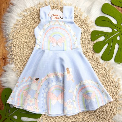 Vestido Borboletinhas - Azul Bebê
